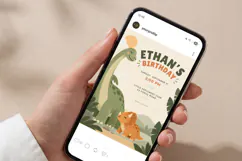 Dinosaur Birthday Invitation Canva Template Product Image 6