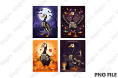 Halloween Retro Skeleton Goose PNG Product Image 2