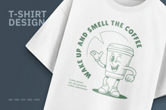 Retro Coffee Mascot T-Shirt Design Product Image 1