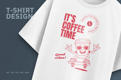 Retro Coffee Mascot T-Shirt Design Product Image 1