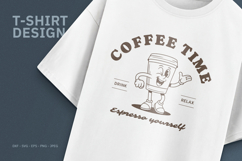 Retro Coffee Mascot T-Shirt Design Product Image 1