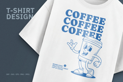 Retro Coffee Mascot T-Shirt Design Product Image 1