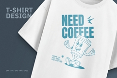 Retro Coffee Mascot T-Shirt Design Product Image 1