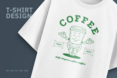 Retro Coffee Mascot T-Shirt Design Product Image 1