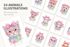 24 Watercolor Animals PNG Bundle Product Image 1