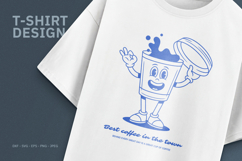 Retro Coffee Mascot T-Shirt Design Product Image 1