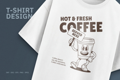 Retro Coffee Mascot T-Shirt Design Product Image 1