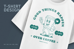 Retro Coffee Mascot T-Shirt Design Product Image 1