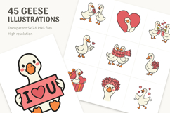 Cute Goose Clipart, 45 Valentine's Day Geese Illustrations Product Image 1