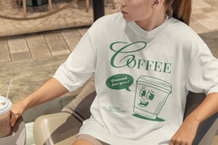 Retro Coffee Mascot T-Shirt Design Product Image 2