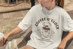 Retro Coffee Mascot T-Shirt Design Product Image 2