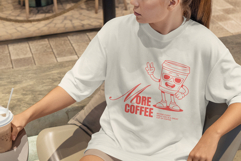 Retro Coffee Mascot T-Shirt Design Product Image 2