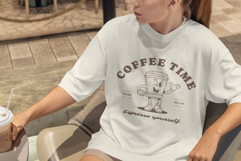 Retro Coffee Mascot T-Shirt Design Product Image 2