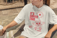 Retro Coffee Mascot T-Shirt Design Product Image 2