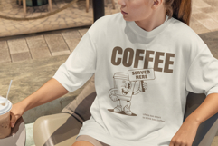 Retro Coffee Mascot T-Shirt Design Product Image 2