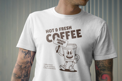 Retro Coffee Mascot T-Shirt Design Product Image 3
