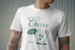 Retro Coffee Mascot T-Shirt Design Product Image 3