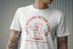 Retro Coffee Mascot T-Shirt Design Product Image 3