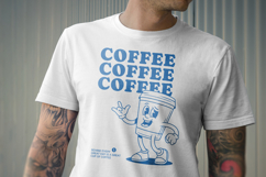 Retro Coffee Mascot T-Shirt Design Product Image 3