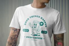 Retro Coffee Mascot T-Shirt Design Product Image 3
