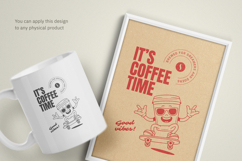 Retro Coffee Mascot T-Shirt Design Product Image 3