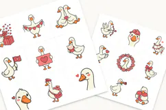 45 Cute Goose SVG & PNG, Valentine's Day Illustrations Product Image 3