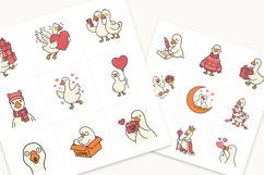 Cute Goose Clipart, 45 Valentine's Day Geese Illustrations Product Image 3