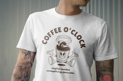 Retro Coffee Mascot T-Shirt Design Product Image 3