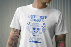 Retro Coffee Mascot T-Shirt Design Product Image 3
