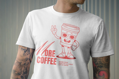 Retro Coffee Mascot T-Shirt Design Product Image 3