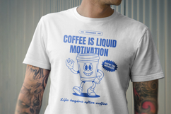 Retro Coffee Mascot T-Shirt Design Product Image 3