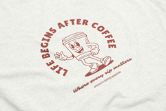 Retro Coffee Mascot T-Shirt Design Product Image 5
