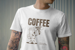 Retro Coffee Mascot T-Shirt Design Product Image 3
