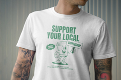 Retro Coffee Mascot T-Shirt Design Product Image 3