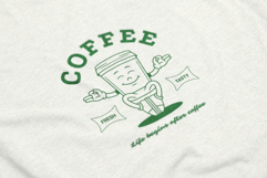 Retro Coffee Mascot T-Shirt Design Product Image 4