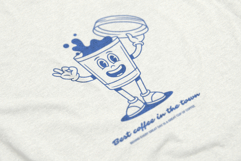 Retro Coffee Mascot T-Shirt Design Product Image 4