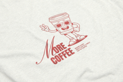 Retro Coffee Mascot T-Shirt Design Product Image 4