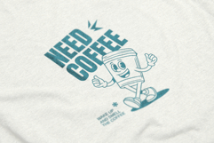 Retro Coffee Mascot T-Shirt Design Product Image 4
