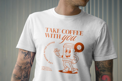 Retro Coffee Mascot T-Shirt Design Product Image 3