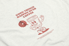 Retro Coffee Mascot T-Shirt Design Product Image 4
