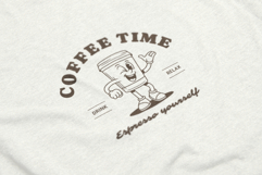 Retro Coffee Mascot T-Shirt Design Product Image 4