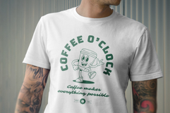 Retro Coffee Mascot T-Shirt Design Product Image 5
