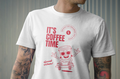Retro Coffee Mascot T-Shirt Design Product Image 4