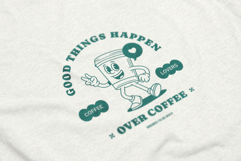 Retro Coffee Mascot T-Shirt Design Product Image 4