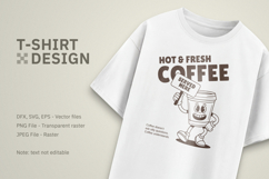 Retro Coffee Mascot T-Shirt Design Product Image 5