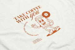 Retro Coffee Mascot T-Shirt Design Product Image 4