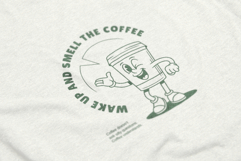 Retro Coffee Mascot T-Shirt Design Product Image 4