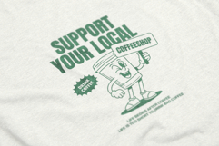 Retro Coffee Mascot T-Shirt Design Product Image 4