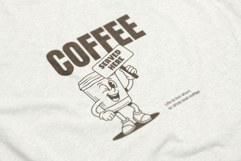 Retro Coffee Mascot T-Shirt Design Product Image 4