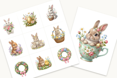 54 Easter Watercolor Clipart PNG, Cute Bunny Rabbit Product Image 5